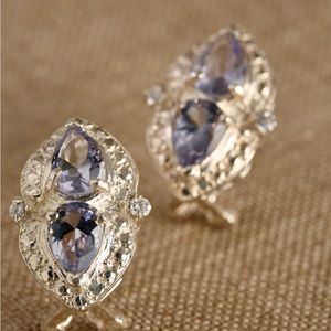 925 sterling silver earrings with amethyst stone